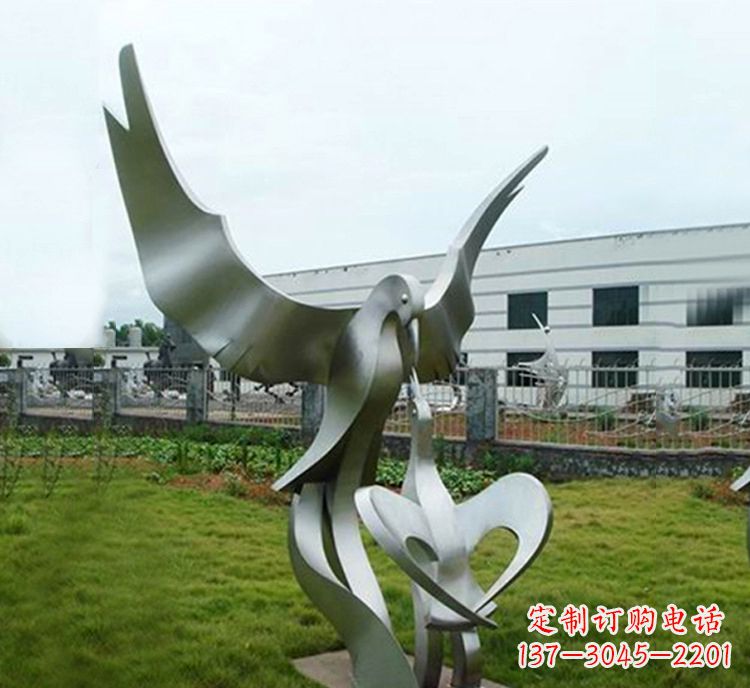 金华“喂食”不锈钢动物鸟类景观雕塑,公园校园中国文化传承雕塑