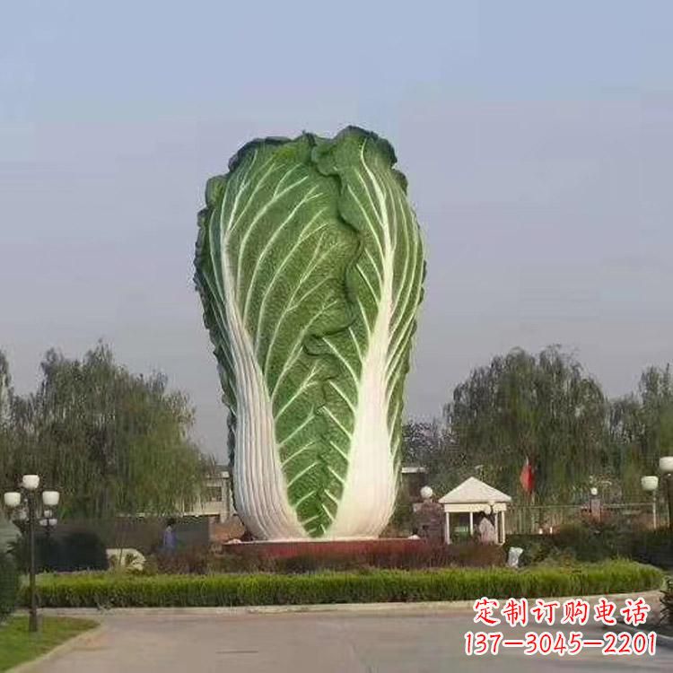 金华玻璃钢招财白菜雕塑-城市园林仿真植物景观