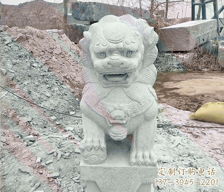 金华公园踩绣球狮子动物石雕