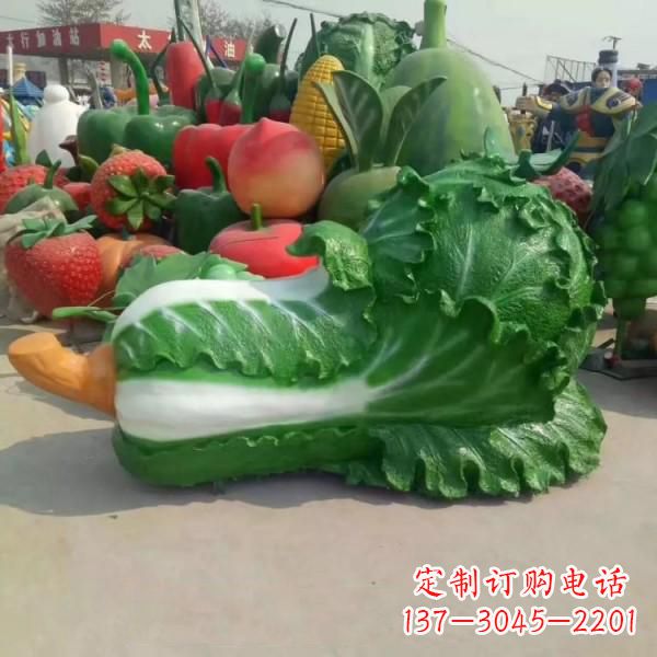 金华巨形大白菜雕像-玻璃钢仿真植物果蔬雕塑