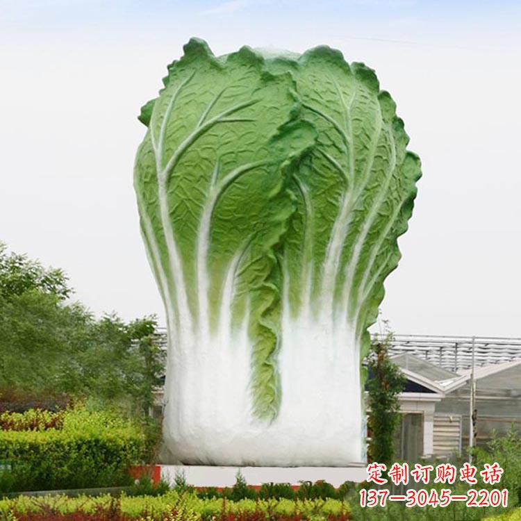 金华铜雕刻白菜-公园园林大型玻璃钢仿真植物景观雕塑