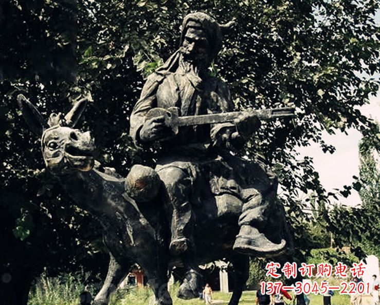 金华阿凡提和小毛驴公园景观铜雕