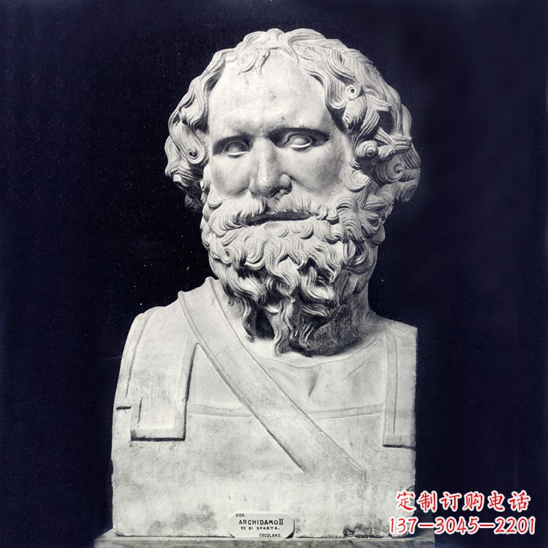 金华阿基米德石雕头像-学校校园世界著名人物雕塑