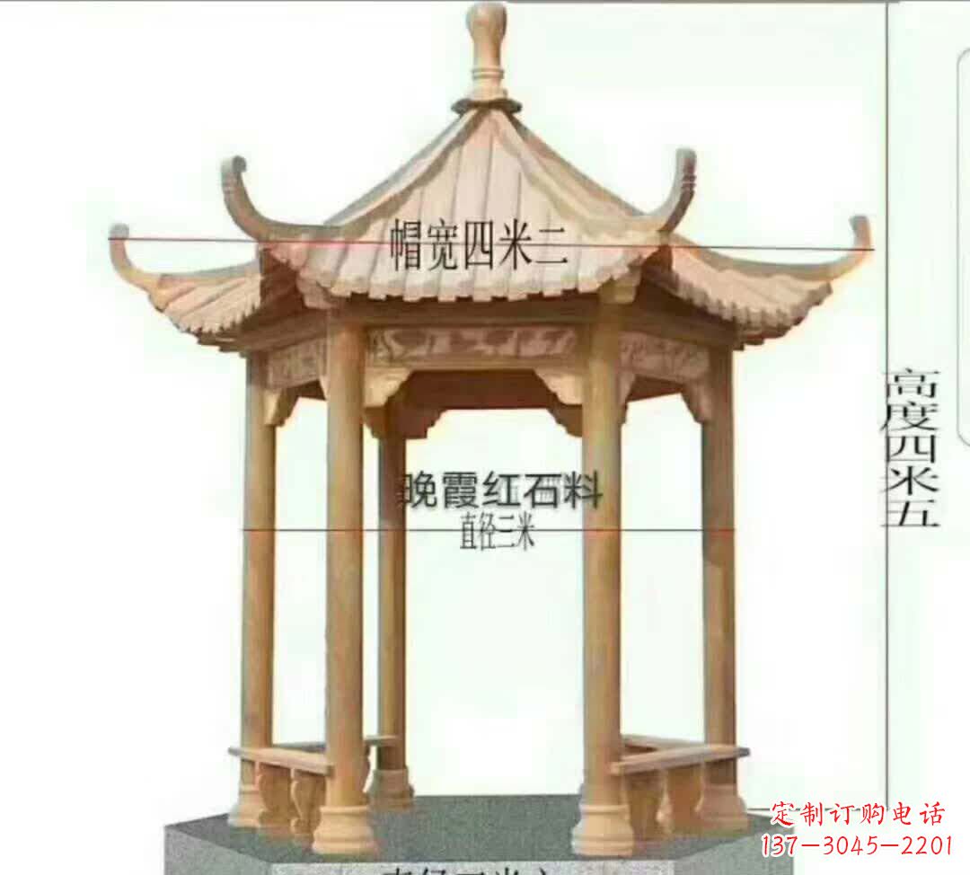 金华八角凉亭石雕