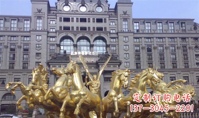 金华八匹马阿波罗战车酒店景观铜雕