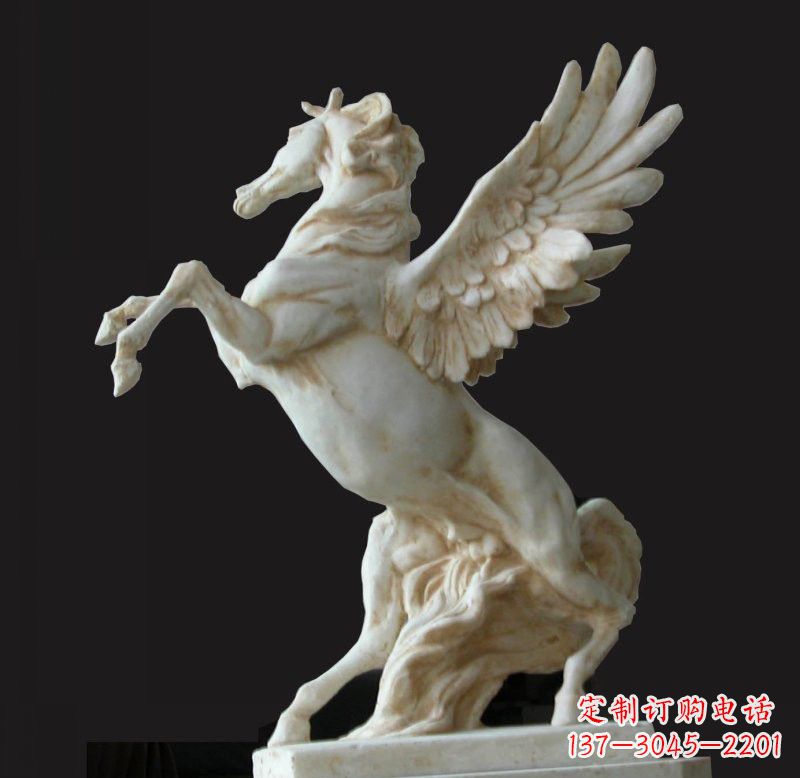 金华白色飞马石雕