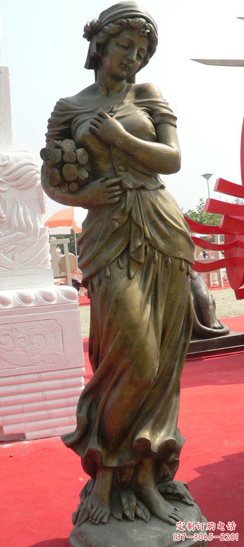 金华少女梦想铜雕