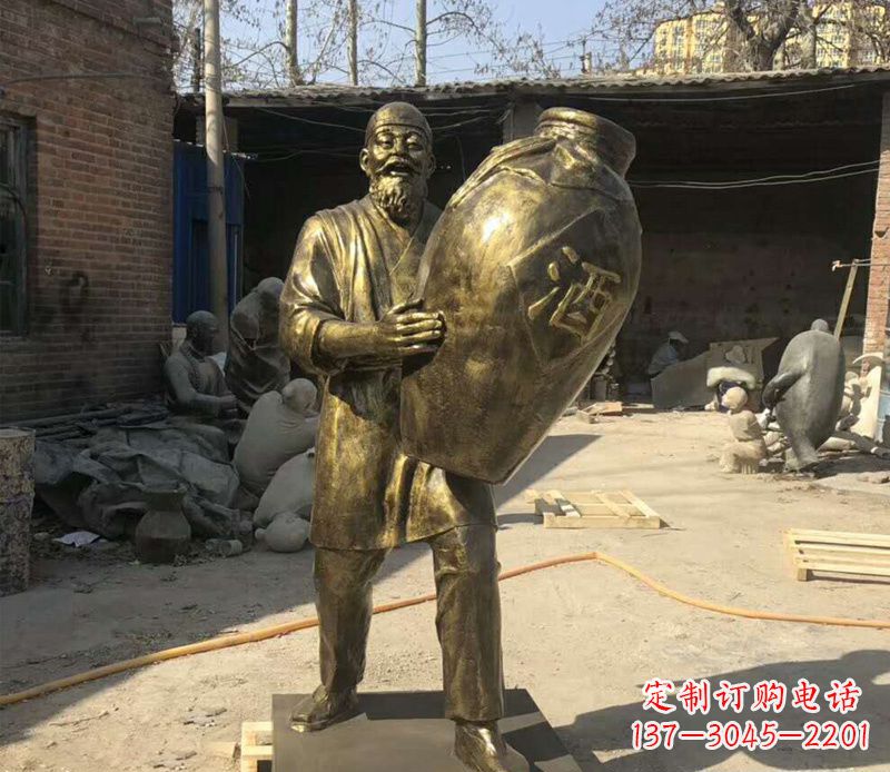 金华精美酒坛铜雕