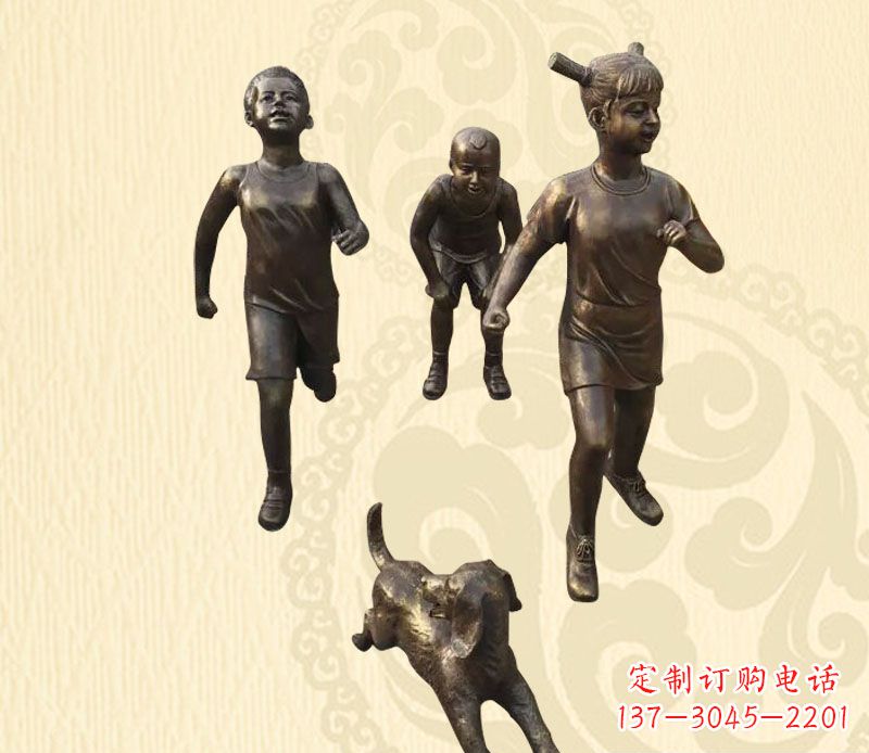 金华“活力四射儿童铜雕”
