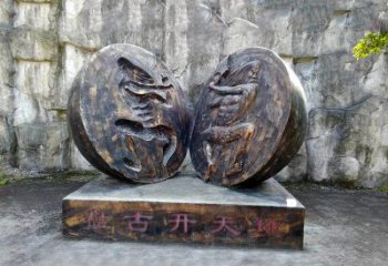 金华“盘古开天”铜雕景观雕塑