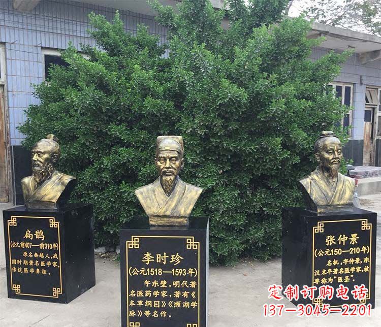 金华扁鹊李时珍张仲景胸像古代人物铜雕