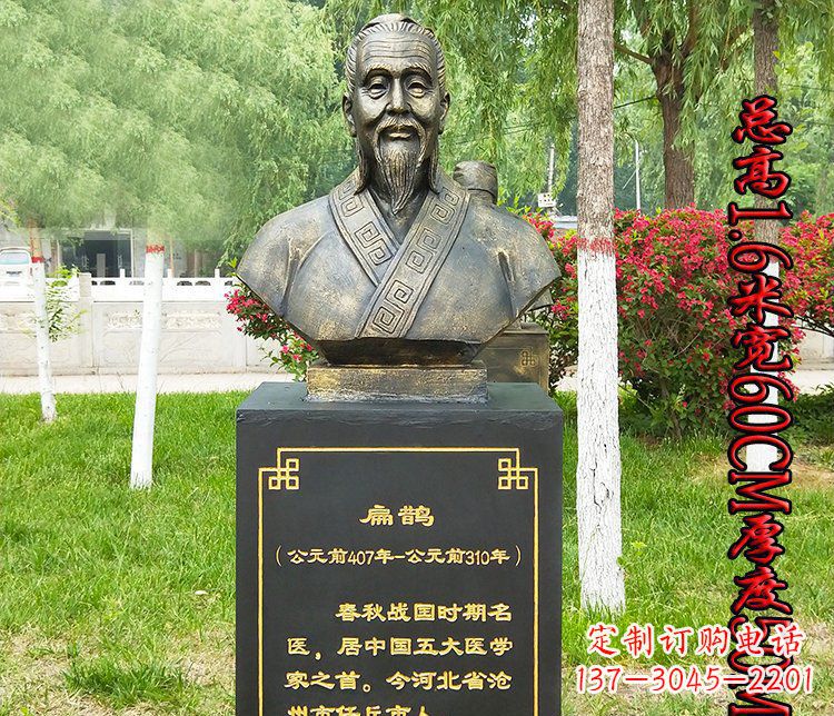 金华扁鹊胸像古代名医铜雕