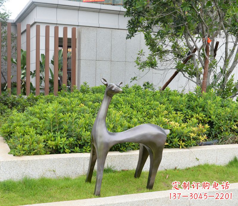 金华别墅抽象小鹿铜雕