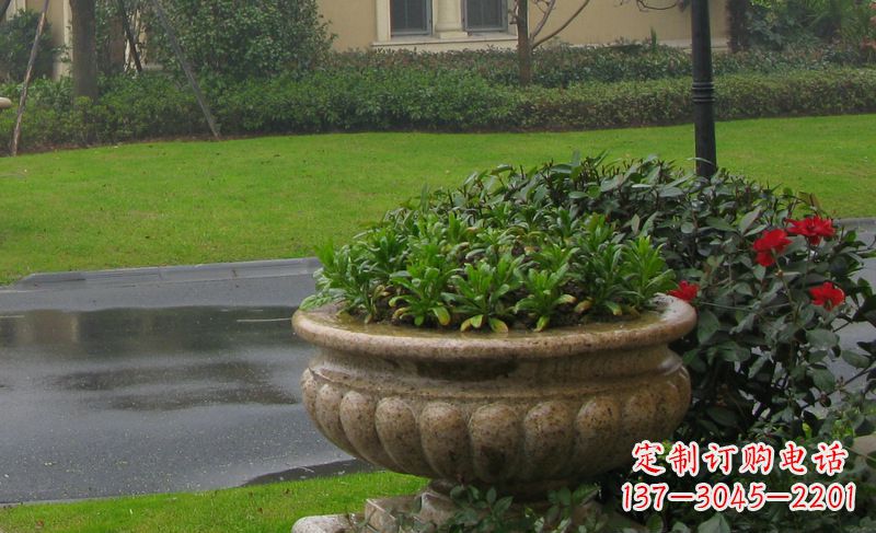 金华别墅景观大理石花盆石雕 (4)