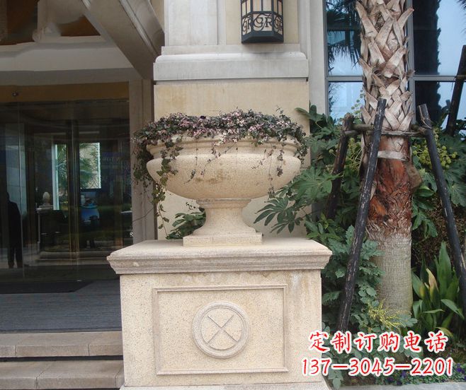 金华别墅景观大理石花盆石雕 (6)