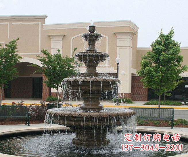 金华别墅景观石雕多层喷泉雕塑 (3)