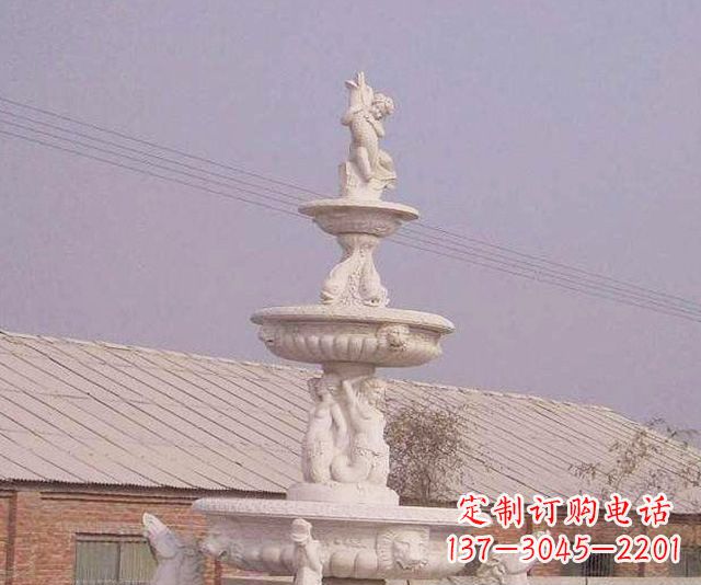 金华天使般的宁静——别墅景观天使喷泉石雕