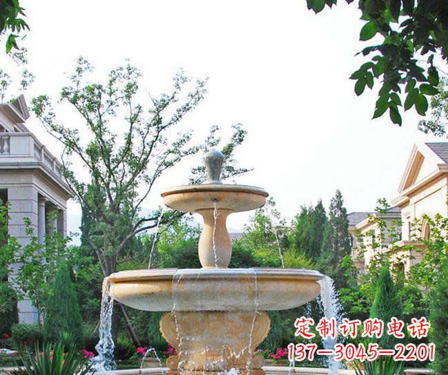 金华别墅景观晚霞红喷泉石雕