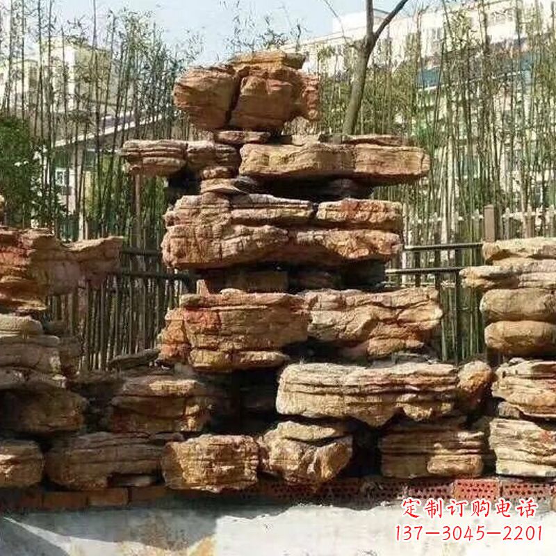 金华别墅庭院千层石奇石假山