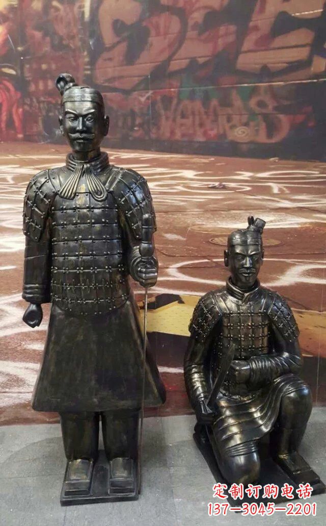 金华兵马俑玻璃钢仿铜人物雕塑