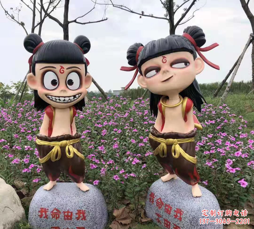 金华玻璃钢彩绘哪吒卡通人物