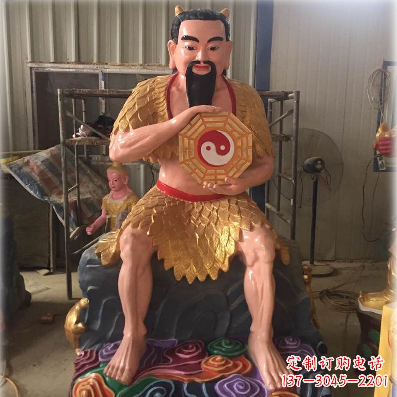金华伏羲玻璃钢彩绘神像