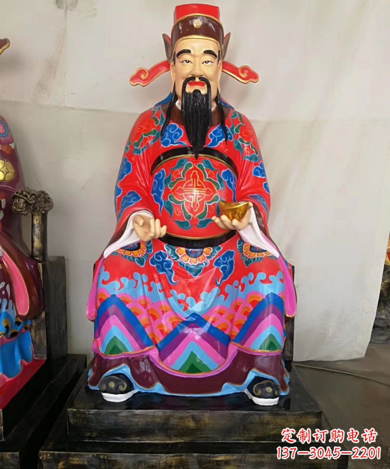 金华玻璃钢彩绘文财神神像雕塑