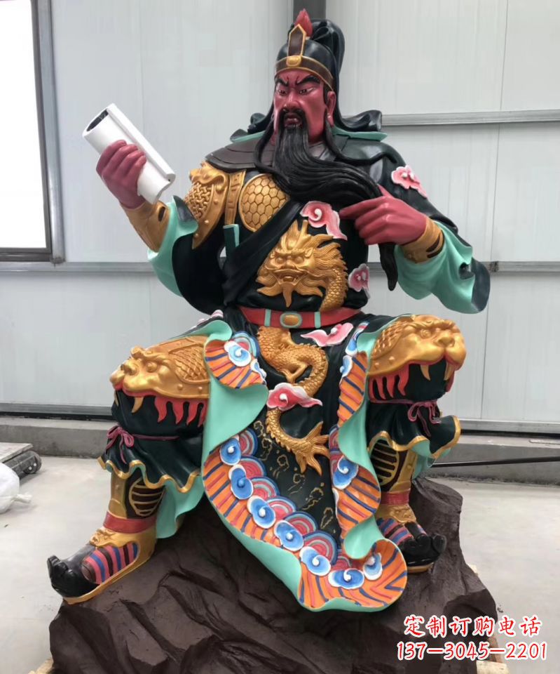 金华玻璃钢彩绘关公雕像艺术之美