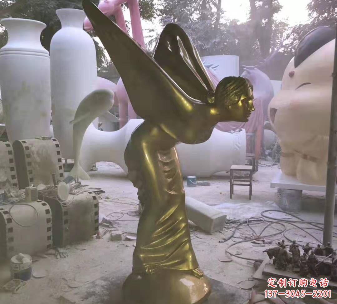 金华玻璃钢抽象天使雕塑广场景观人物雕塑