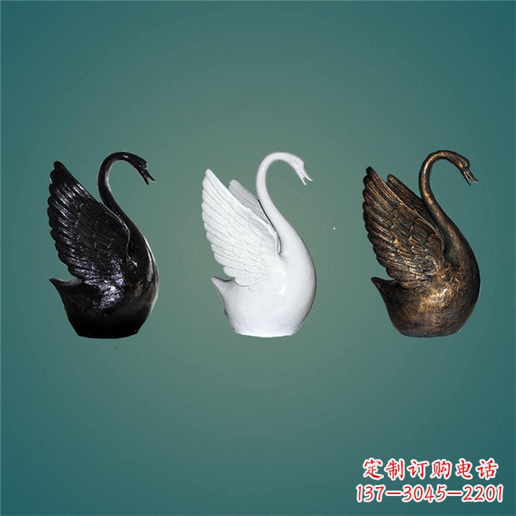 金华玻璃钢制天鹅雕塑,点缀水景水池