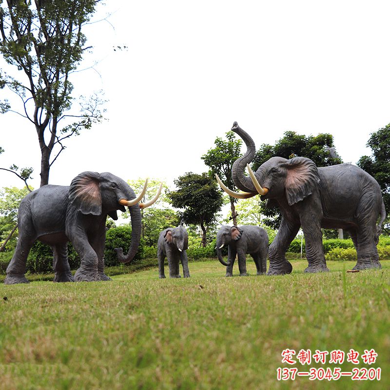 金华玻璃钢大象雕塑传承古老文化,点缀园林景观