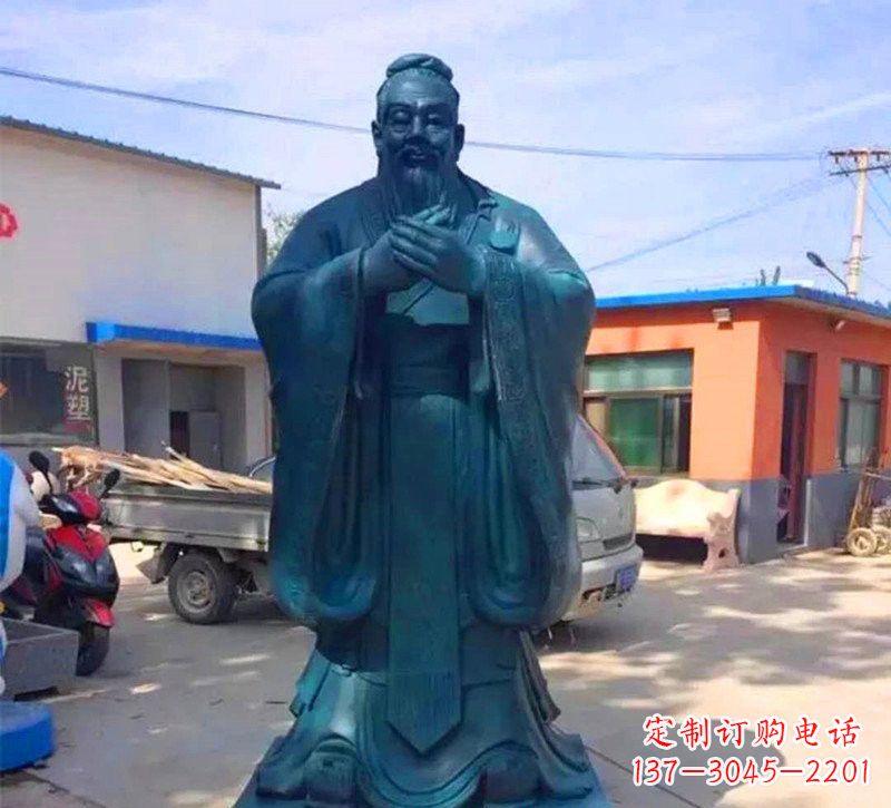 金华玻璃钢仿青铜孔子雕塑传承中华文化