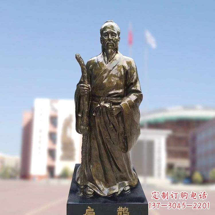 金华玻璃钢仿铜扁鹊雕塑