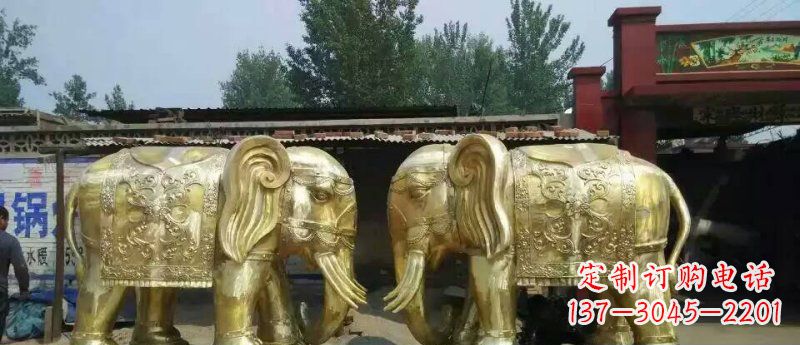 金华玻璃钢大象雕塑仿铜雕塑的精美之作