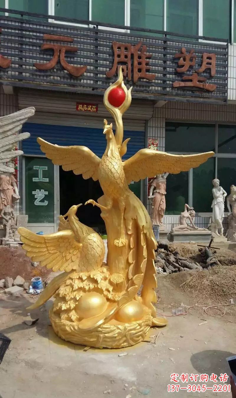 金华玻璃钢雕刻的凤凰之美