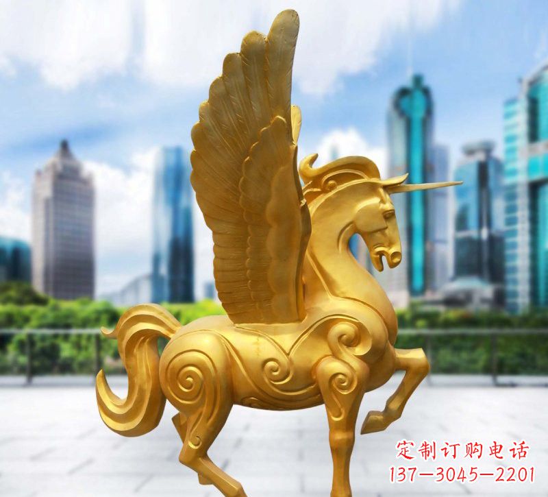 金华玻璃钢仿铜独角兽雕塑精美雕塑艺术