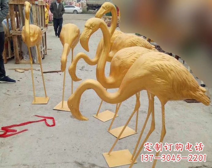 金华火烈鸟雕塑仿铜雕塑的精美杰作