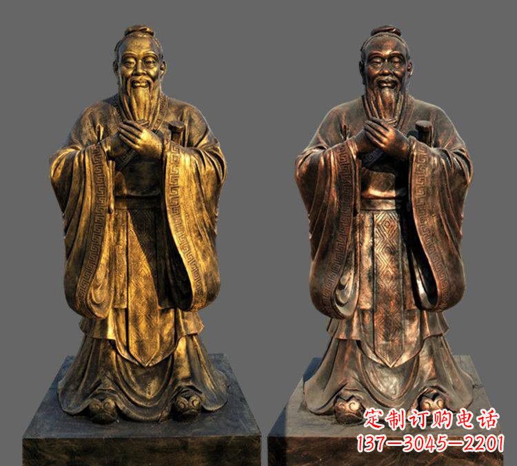金华玻璃钢仿铜孔子雕塑——校园名人的荣耀