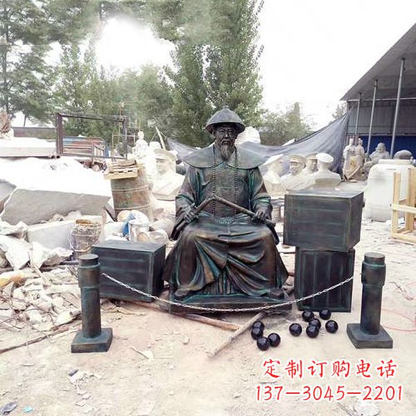 金华林则徐雕塑以玻璃钢仿铜呈现