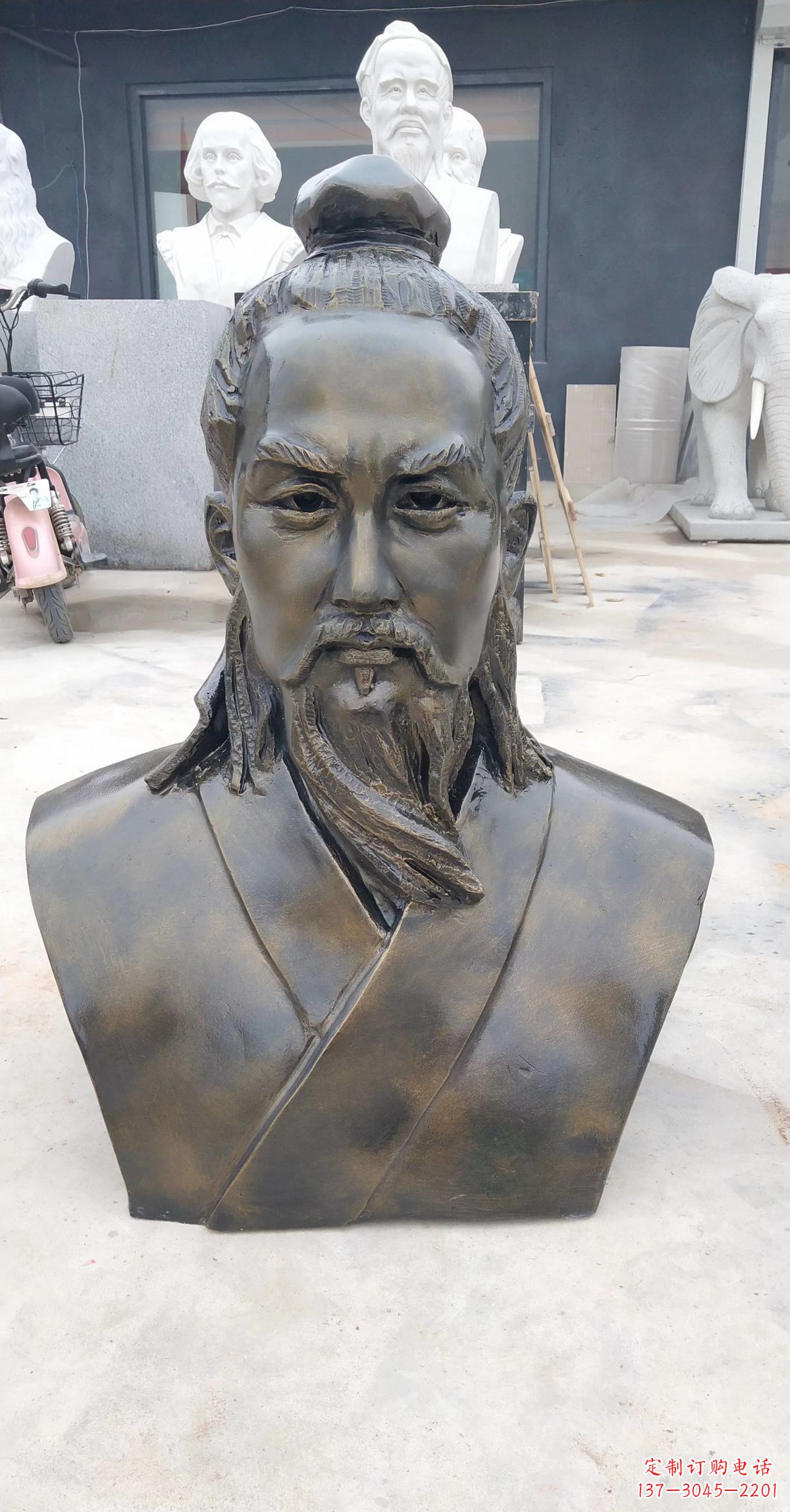 金华玻璃钢鲁班头像雕塑传承传统雕刻技艺