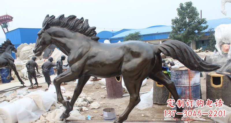 金华玻璃钢仿铜马广场动物雕塑精美雕塑装点繁华城市