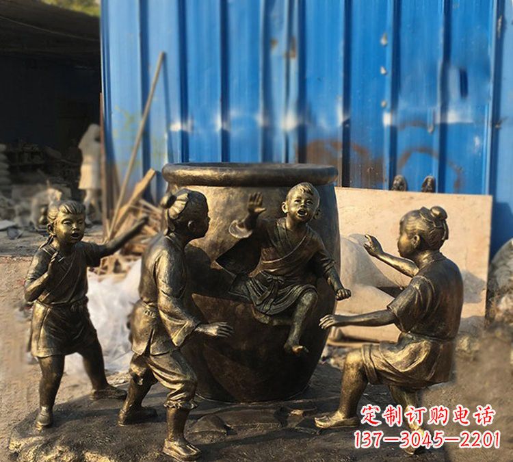 金华司马光雕塑以玻璃钢仿铜创作