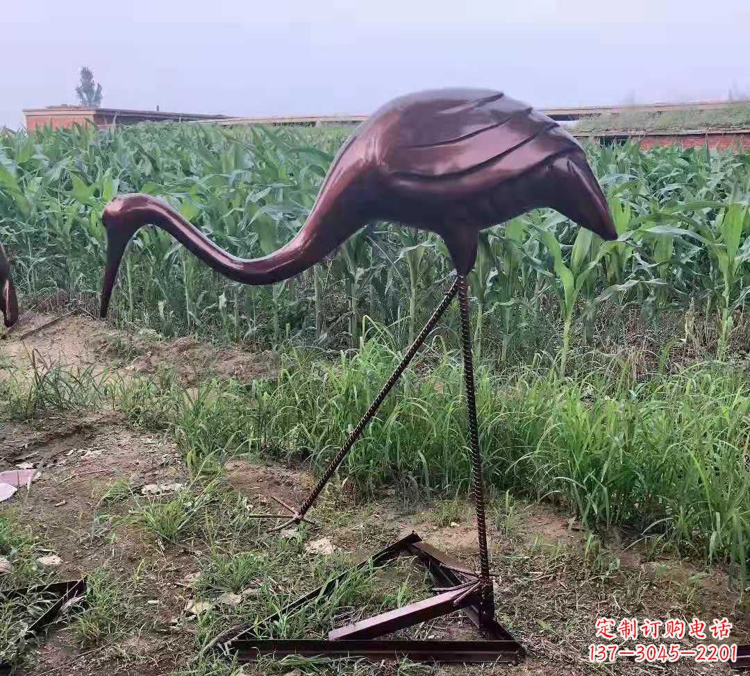 金华玻璃钢仿铜仙鹤雕塑精美景观装饰