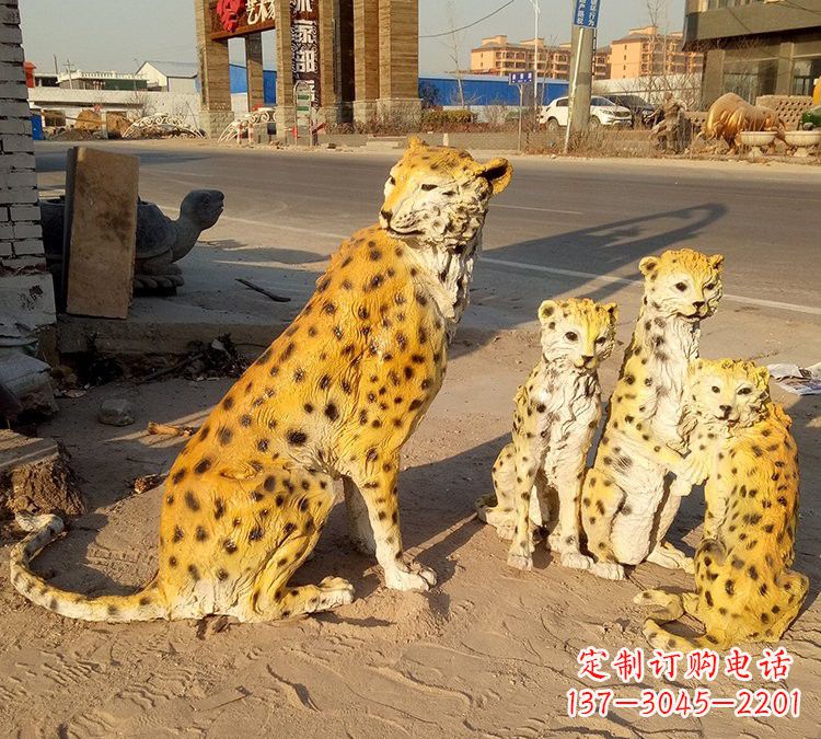 金华玻璃钢雕塑精美的豹子雕塑