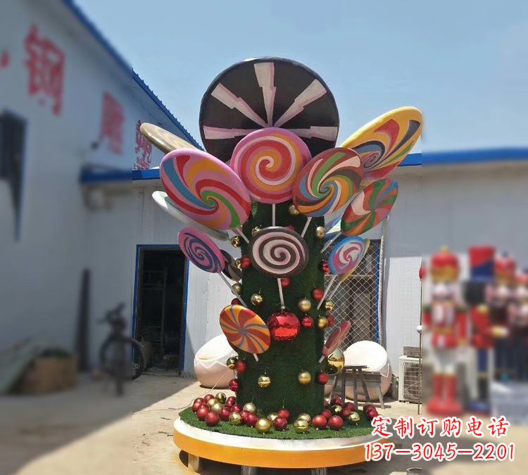 金华玻璃钢制作的棒棒糖雕塑