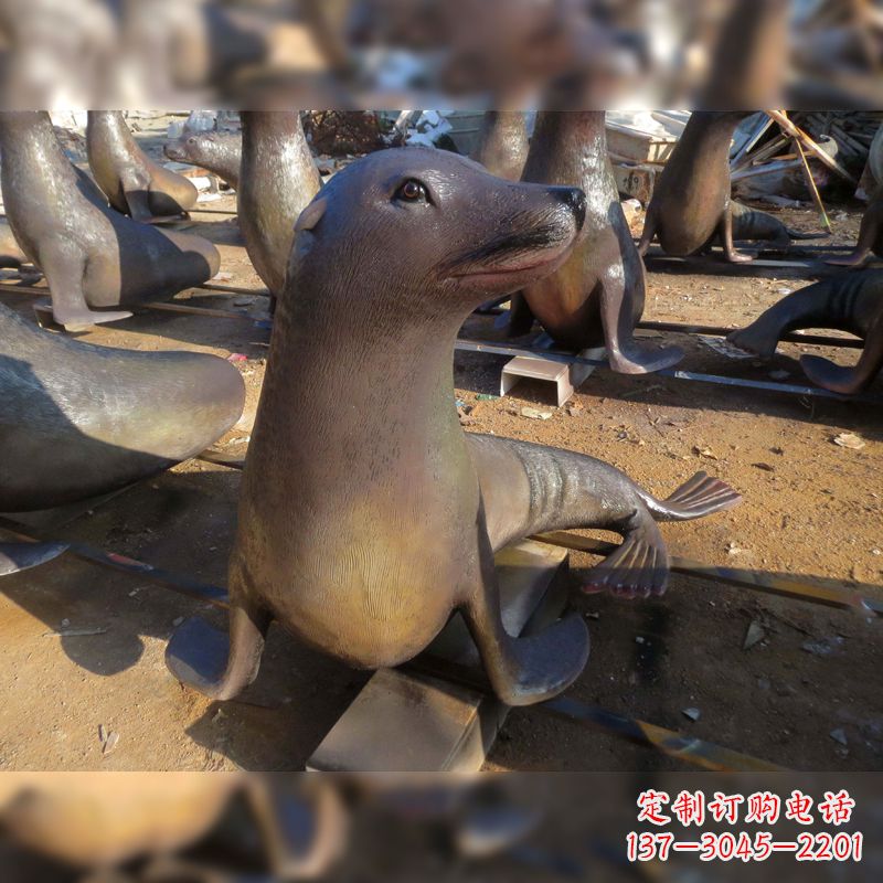 金华玻璃钢海豹雕塑——精美的艺术品