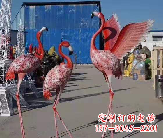金华火烈鸟雕塑以玻璃钢创造精美的景观雕塑