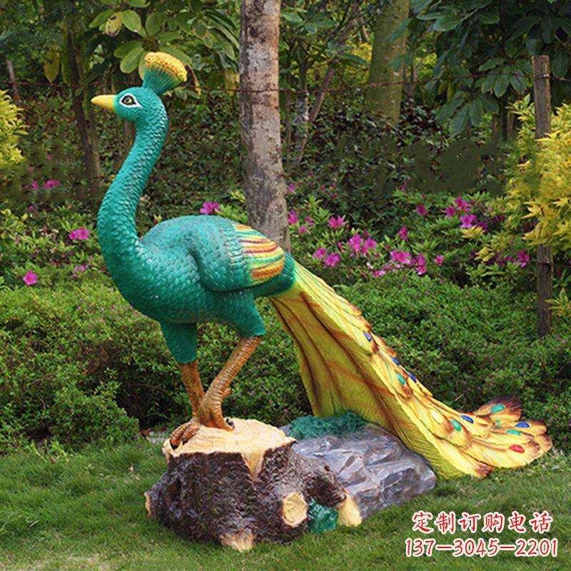 金华玻璃钢制作的孔雀雕塑