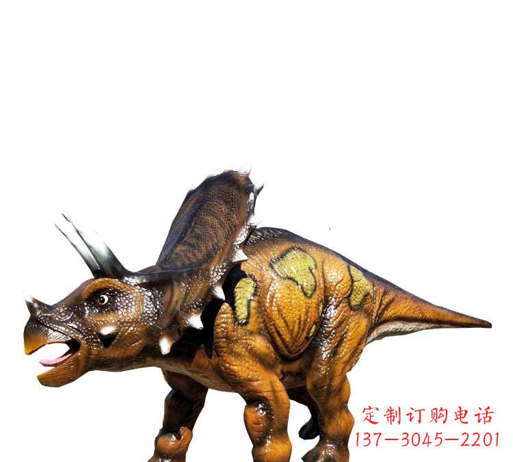 金华玻璃钢仿真恐龙三角龙雕塑