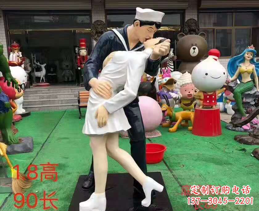 金华玻璃钢情侣雕塑——浪漫婚庆景观